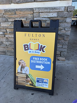 Book in a Bag 2026 sign